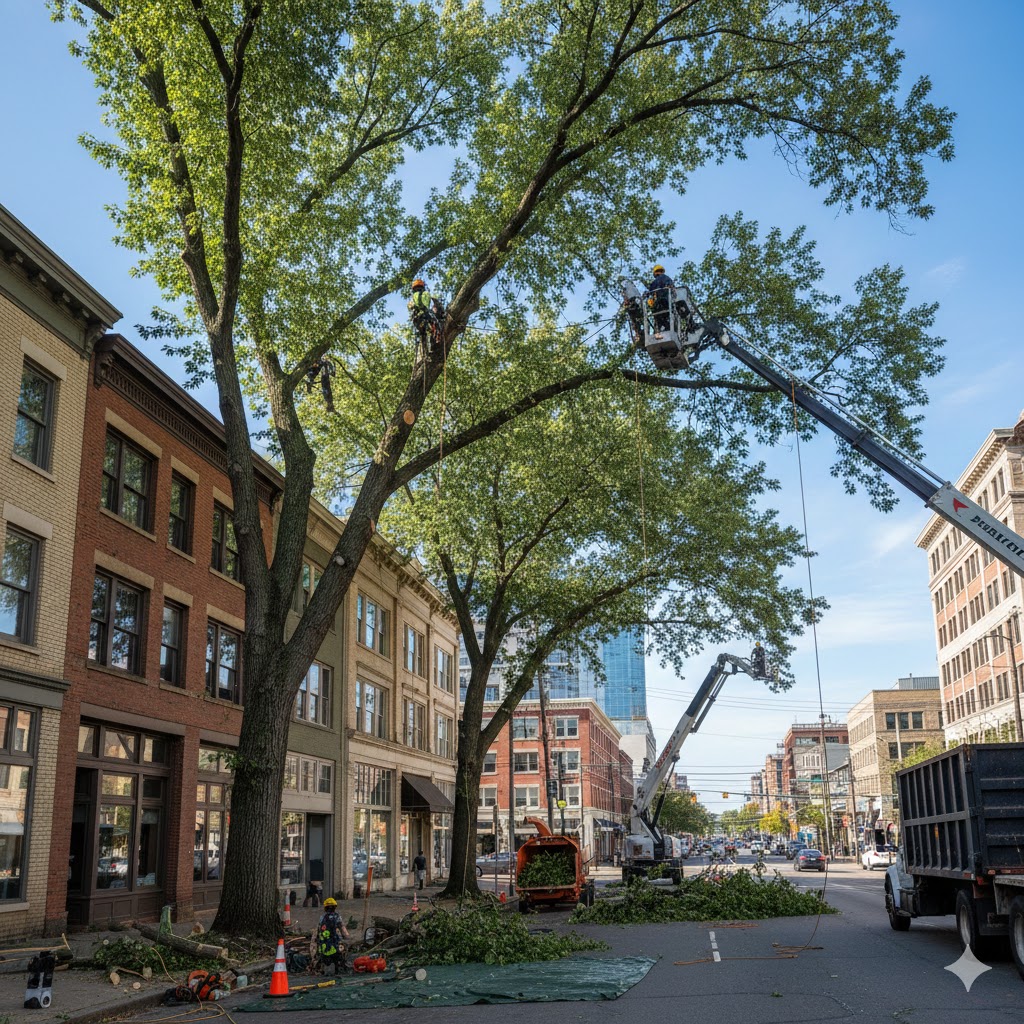 Avancerad trädvård nära byggnader