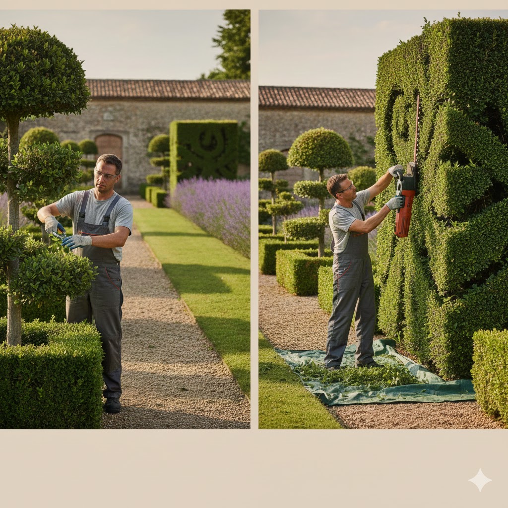 Professionell beskärning av buskar och häckar